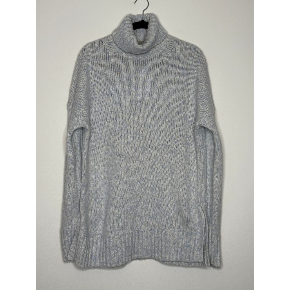 Everlane Cloud Alpaca Merino Wool Blend Turtleneck Sweater L Oversized Blue